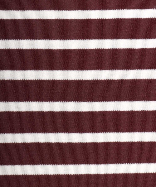 Salong hameu（サロン ハミュー）の「プレミアムコットンを使用した無地・ボーダー長袖Tシャツ/ロンT レディース（Tシャツ/カットソー・レディース・オフホワイト/ワイン系/ネイビー系/ブラック/ホワイト系/グリーン系/ベージュ系/ブラック系・M/L/LL）」の14枚目の写真