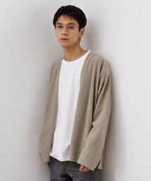THE SHOP TK  | 【セットでお買い得！】モールニットカーディガン＋長袖Tシャツ　洗濯機OK/吸水速乾・毛玉になりにくい（Tシャツのみ）(カーディガン/ボレロ)