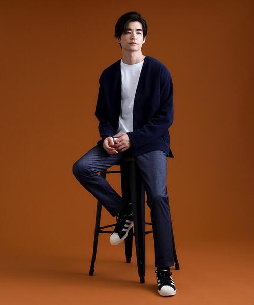 THE SHOP TK （ザ ショップ ティーケー ）の「【セットでお買い得！】モールニットカーディガン＋長袖Tシャツ　洗濯機OK/吸水速乾・毛玉になりにくい（Tシャツのみ）（カーディガン/ボレロ・メンズ・ナチュラル/ダークグレー/ネイビー/ボルドー・02/03/04）」の6枚目の写真