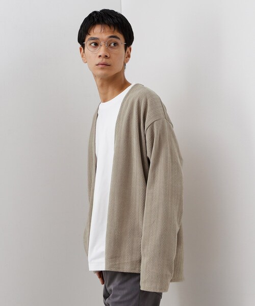 THE SHOP TK （ザ ショップ ティーケー ）の「【セットでお買い得！】モールニットカーディガン＋長袖Tシャツ　洗濯機OK/吸水速乾・毛玉になりにくい（Tシャツのみ）（カーディガン/ボレロ・メンズ・ナチュラル/ダークグレー/ネイビー/ボルドー・02/03/04）」の20枚目の写真