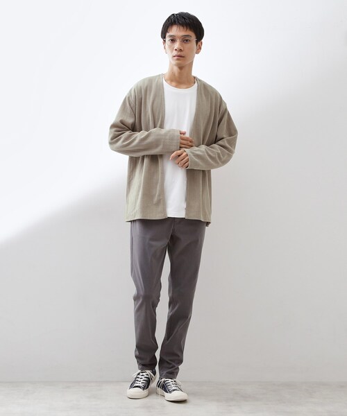 THE SHOP TK （ザ ショップ ティーケー ）の「【セットでお買い得！】モールニットカーディガン＋長袖Tシャツ　洗濯機OK/吸水速乾・毛玉になりにくい（Tシャツのみ）（カーディガン/ボレロ・メンズ・ナチュラル/ダークグレー/ネイビー/ボルドー・02/03/04）」の22枚目の写真