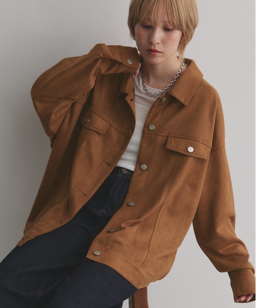 salpa ブルゾン　スエード ジャケット セール】オーバーシルエット スエードジャケット（ブルゾン