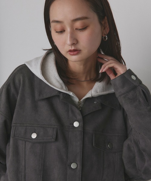 ad thie(アドティエ)の「オーバーシルエット スエードジャケット(ブルゾン・レディース・ベージュ/チャコール/キャメル/ダークブラウン・FREE)」の18枚目の写真