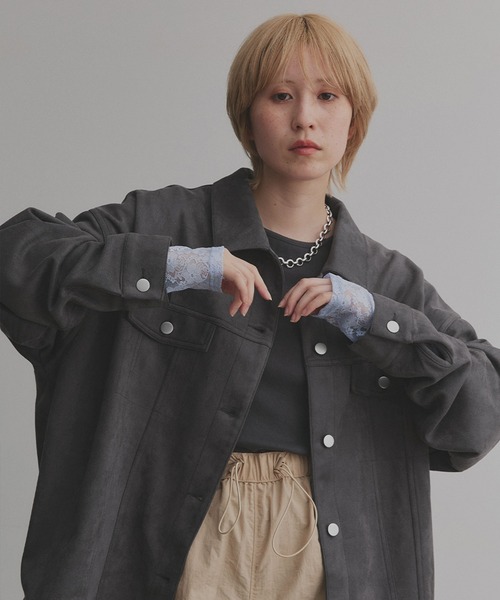 ad thie(アドティエ)の「オーバーシルエット スエードジャケット(ブルゾン・レディース・ベージュ/チャコール/キャメル/ダークブラウン・FREE)」の21枚目の写真