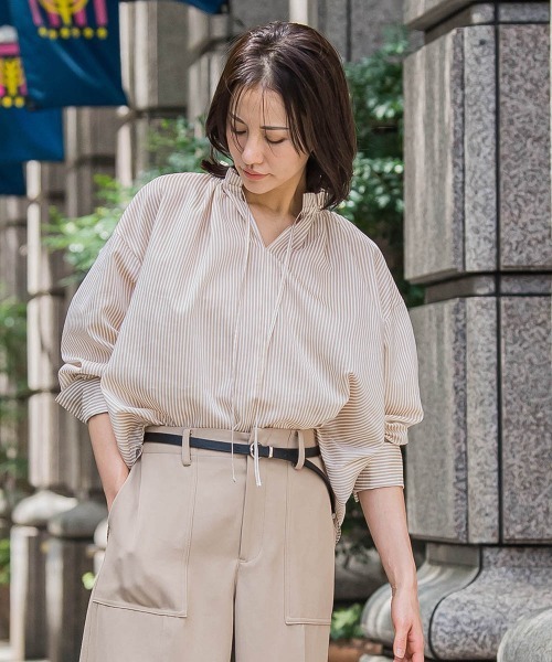 セール】後染めボイルシアーフリルブラウス≪洗濯機で洗える≫（シャツ