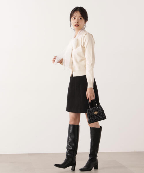 PROPORTION BODY DRESSING（プロポーションボディドレッシング）の「【青島心さん着用】＜Ｅ＞台形ミニスカート / 1215227101（スカート・レディース・オフホワイト/ブラック系その他/ブラック・MEDIUM/SMALL）」の15枚目の写真