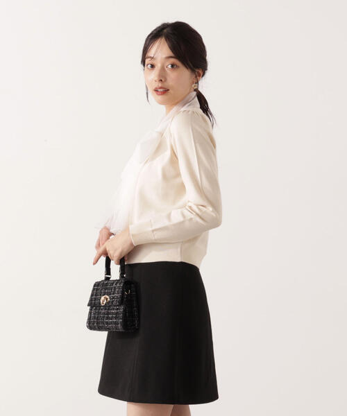 PROPORTION BODY DRESSING（プロポーションボディドレッシング）の「【青島心さん着用】＜Ｅ＞台形ミニスカート / 1215227101（スカート・レディース・オフホワイト/ブラック系その他/ブラック・MEDIUM/SMALL）」の16枚目の写真