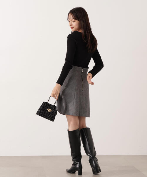 PROPORTION BODY DRESSING（プロポーションボディドレッシング）の「【青島心さん着用】＜Ｅ＞台形ミニスカート / 1215227101（スカート・レディース・オフホワイト/ブラック系その他/ブラック・MEDIUM/SMALL）」の22枚目の写真