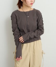 w closet | 刺繍メロウリブトップス(Tシャツ/カットソー)