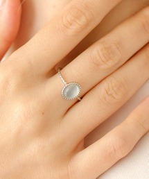 Lady Rora（レディーローラ）の「サージカルステンレス 天然石 リング サイズ調整可能 (金属アレルギー対応)（リング）」