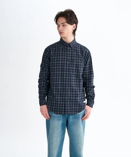 ELEMENT（エレメント）の「ELEMENT メンズ BUTTON DOWN REGULAR FLANNEL 長袖シャツ 【2025年秋冬モデル】 @autumn/エレメントボタンダウン長袖シャツ（シャツ/ブラウス・メンズ・ブラウン系その他/ブルー系その他・LARGE/X-LARGE/MEDIUM）」の2枚目の写真