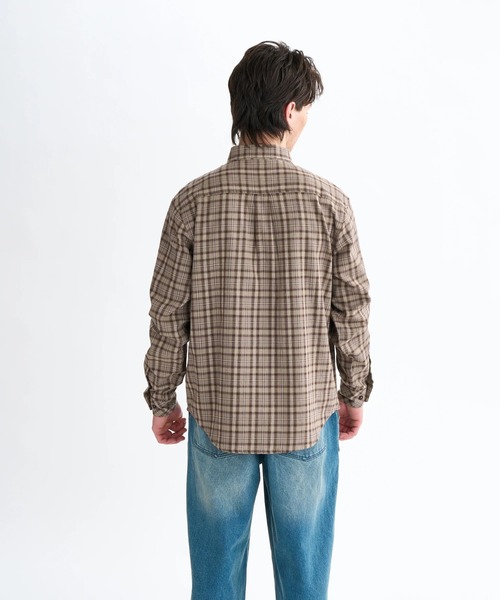 ELEMENT（エレメント）の「ELEMENT メンズ BUTTON DOWN REGULAR FLANNEL 長袖シャツ 【2025年秋冬モデル】 @autumn/エレメントボタンダウン長袖シャツ（シャツ/ブラウス・メンズ・ブラウン系その他/ブルー系その他・LARGE/X-LARGE/MEDIUM）」の6枚目の写真
