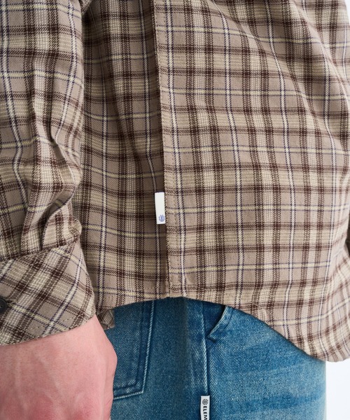 ELEMENT（エレメント）の「ELEMENT メンズ BUTTON DOWN REGULAR FLANNEL 長袖シャツ 【2025年秋冬モデル】 @autumn/エレメントボタンダウン長袖シャツ（シャツ/ブラウス・メンズ・ブラウン系その他/ブルー系その他・LARGE/X-LARGE/MEDIUM）」の10枚目の写真