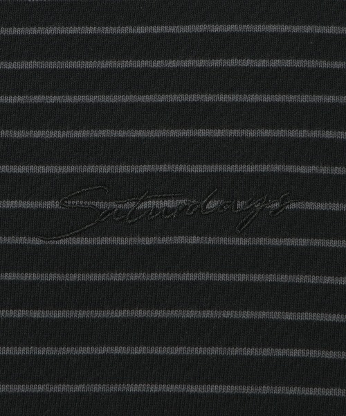 Saturdays NYC(サタデーズ ニューヨークシティ )の「Ryo Stripe Half Zip Polo Sweatshirt(Tシャツ/カットソー・メンズ・ブラック/ワイン・L/M/S/XL)」の21枚目の写真