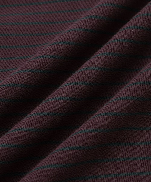 Saturdays NYC(サタデーズ ニューヨークシティ )の「Ryo Stripe Half Zip Polo Sweatshirt(Tシャツ/カットソー・メンズ・ブラック/ワイン・L/M/S/XL)」の10枚目の写真