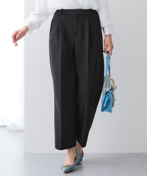 7days Life Styling(セブンデイズライフスタイリング)の「【選べる2タイプ】ウール調ふんわりジャージーパンツ (テーパード/ワイド)(スラックス・レディース・チャコールグレー/グレー系/ブラック/ブラック系・S/M/L/LL/3L/4L/5L/6L)」の3枚目の写真