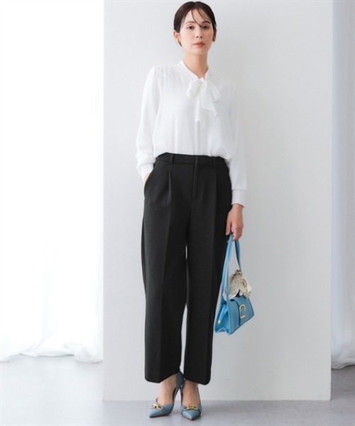 7days Life Styling(セブンデイズライフスタイリング)の「【選べる2タイプ】ウール調ふんわりジャージーパンツ (テーパード/ワイド)(スラックス・レディース・チャコールグレー/グレー系/ブラック/ブラック系・S/M/L/LL/3L/4L/5L/6L)」の17枚目の写真