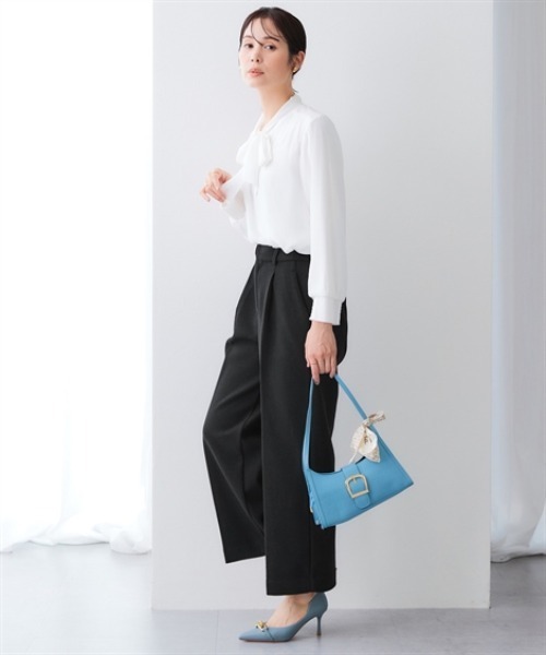 7days Life Styling(セブンデイズライフスタイリング)の「【選べる2タイプ】ウール調ふんわりジャージーパンツ (テーパード/ワイド)(スラックス・レディース・チャコールグレー/グレー系/ブラック/ブラック系・S/M/L/LL/3L/4L/5L/6L)」の18枚目の写真