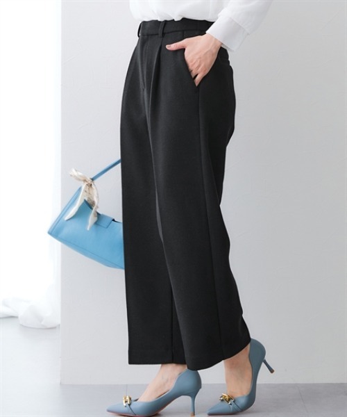 7days Life Styling(セブンデイズライフスタイリング)の「【選べる2タイプ】ウール調ふんわりジャージーパンツ (テーパード/ワイド)(スラックス・レディース・チャコールグレー/グレー系/ブラック/ブラック系・S/M/L/LL/3L/4L/5L/6L)」の21枚目の写真
