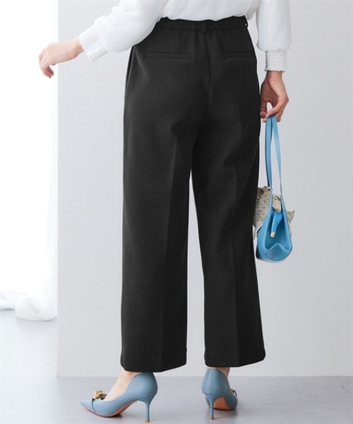 7days Life Styling(セブンデイズライフスタイリング)の「【選べる2タイプ】ウール調ふんわりジャージーパンツ (テーパード/ワイド)(スラックス・レディース・チャコールグレー/グレー系/ブラック/ブラック系・S/M/L/LL/3L/4L/5L/6L)」の22枚目の写真