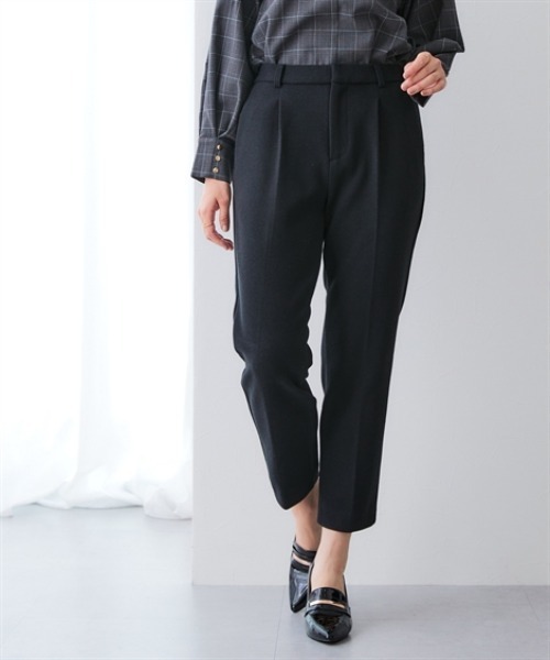 7days Life Styling(セブンデイズライフスタイリング)の「【選べる2タイプ】ウール調ふんわりジャージーパンツ (テーパード/ワイド)(スラックス・レディース・チャコールグレー/グレー系/ブラック/ブラック系・S/M/L/LL/3L/4L/5L/6L)」の10枚目の写真