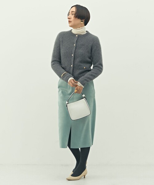 NOLLEY’S(ノーリーズ)の「ウォッシャブルストレッチスエード切替タイトスカート(スカート・レディース・ダークネイビー/ライトグリーン/カーキ・34/36/38/40)」の6枚目の写真