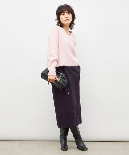 NOLLEY’S(ノーリーズ)の「ウォッシャブルストレッチスエード切替タイトスカート(スカート・レディース・ダークネイビー/ライトグリーン/カーキ・34/36/38/40)」の16枚目の写真