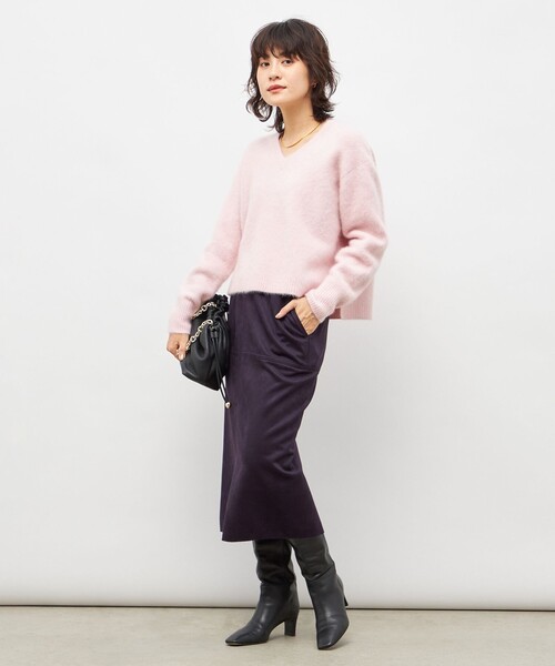 NOLLEY’S(ノーリーズ)の「ウォッシャブルストレッチスエード切替タイトスカート(スカート・レディース・ダークネイビー/ライトグリーン/カーキ・34/36/38/40)」の17枚目の写真