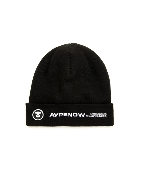 新品未使用☆タグ付き AAPE ブラック ニット帽 APE BIG FACE ニット帽 ブラック black a bathing ape BAPE