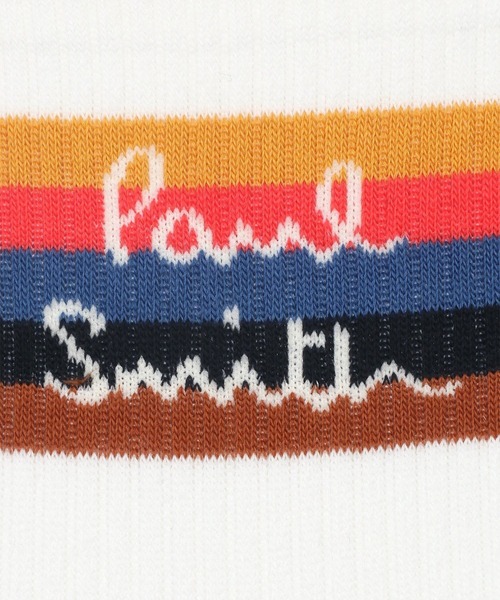 Paul Smith（ポールスミス）の「アーティストストライプ＆ロゴ ソックス【250644 MD2】（ソックス/靴下・メンズ・ブラック/ホワイト・25-27）」の3枚目の写真