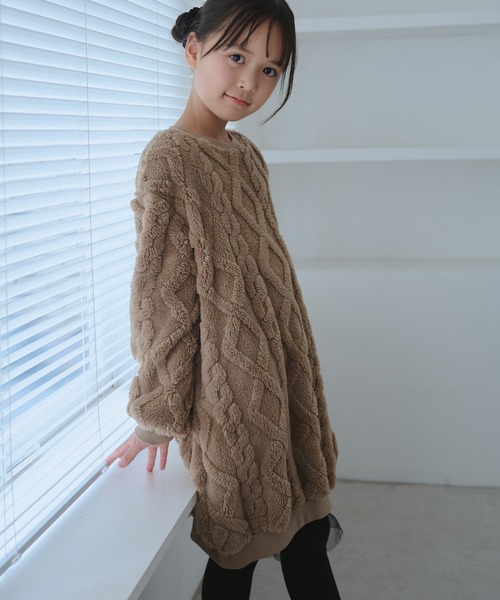 ROPE' PICNIC(ロペピクニック)の「【KIDS/キッズ】ケーブルボアワンピース(ワンピース・キッズ・ブラウン/キナリ・120/130/140/150)」の10枚目の写真