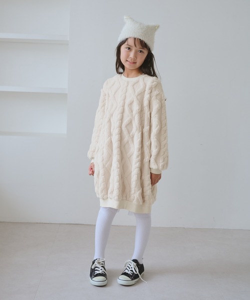ROPE' PICNIC(ロペピクニック)の「【KIDS/キッズ】ケーブルボアワンピース(ワンピース・キッズ・ブラウン/キナリ・120/130/140/150)」の3枚目の写真