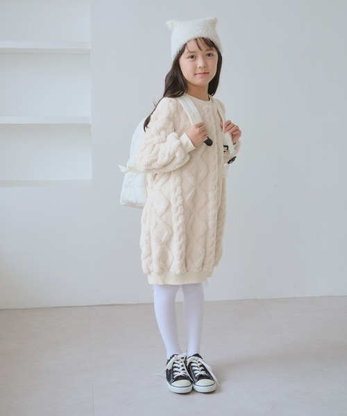 ROPE' PICNIC(ロペピクニック)の「【KIDS/キッズ】ケーブルボアワンピース(ワンピース・キッズ・ブラウン/キナリ・120/130/140/150)」の5枚目の写真