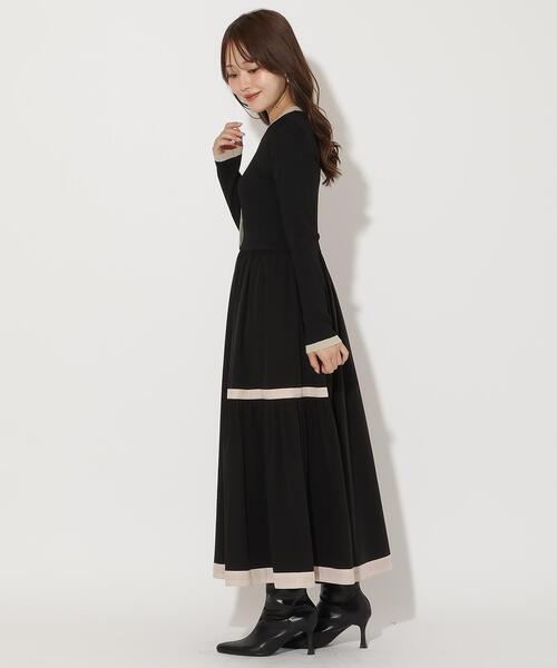 専用 And couture❤︎ニットドッキングレースワンピース 配色ニットドッキングワンピース（ワンピース）｜AND COUTURE（アンド