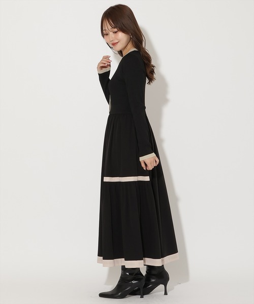 配色ニットドッキングワンピース（ワンピース）｜AND COUTURE（アンド