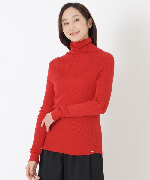 S.ESSENTIALS(エスエッセンシャルズ)の「【ウォッシャブルシルク】タートルネック(ニット/セーター・レディース・ブラック/オフホワイト/レッド系その他・38)」の3枚目の写真