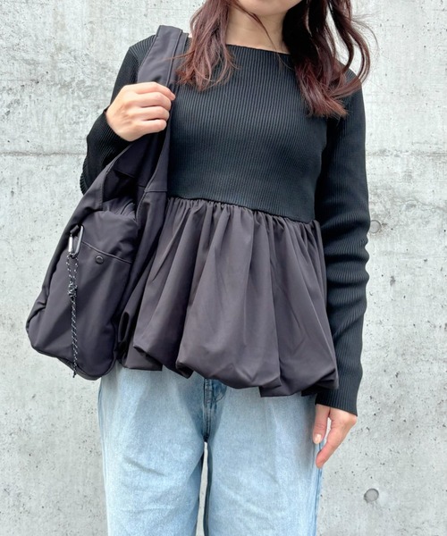 merrylatte（メリーラテ）の「ナイロン トート バッグ【Muller Rossi】（トートバッグ・レディース・ブラック・FREE）」の7枚目の写真