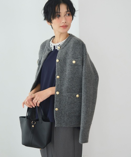 CROSS FUNCTION（クロスファンクション）の「《抗菌防臭》サマ美え 金釦ニットジャケット【CROSS FUNCTION/クロスファンクション】（カーディガン/ボレロ・レディース・ブラック/チャコールグレー・L/M/LL）」の17枚目の写真