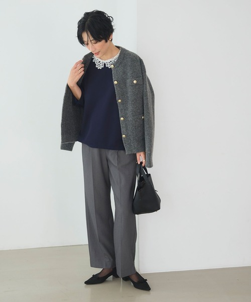 CROSS FUNCTION（クロスファンクション）の「《抗菌防臭》サマ美え 金釦ニットジャケット【CROSS FUNCTION/クロスファンクション】（カーディガン/ボレロ・レディース・ブラック/チャコールグレー・L/M/LL）」の20枚目の写真