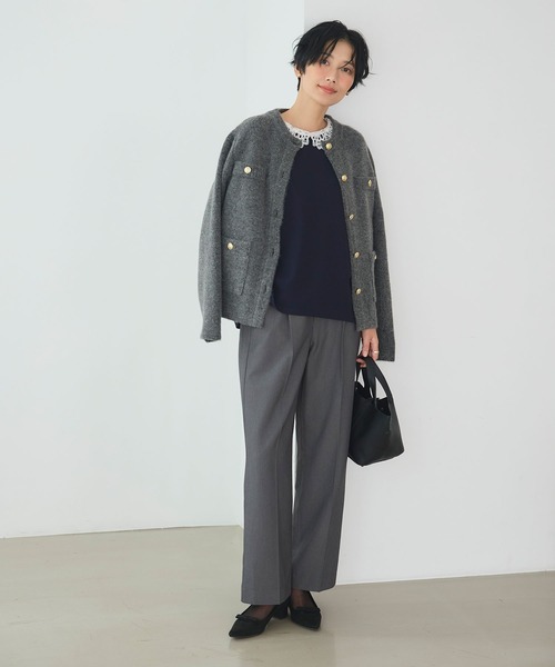 CROSS FUNCTION（クロスファンクション）の「《抗菌防臭》サマ美え 金釦ニットジャケット【CROSS FUNCTION/クロスファンクション】（カーディガン/ボレロ・レディース・ブラック/チャコールグレー・L/M/LL）」の21枚目の写真