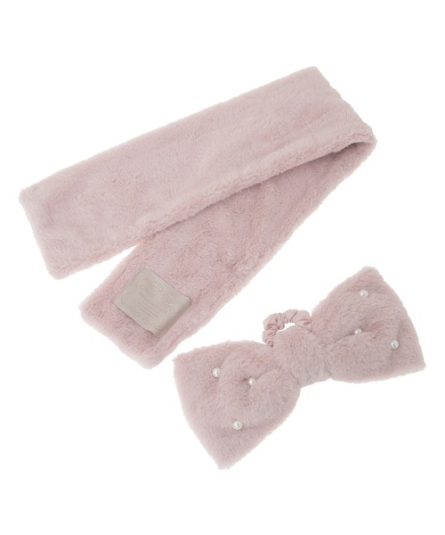 パールリボン付きファーティペット（マフラー）｜Maison de FLEUR