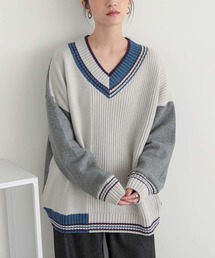 n'OrLABEL（ノアールレーベル）の「『チルデンニット切替裏起毛プルオーバー』（ニット/セーター・レディース）」