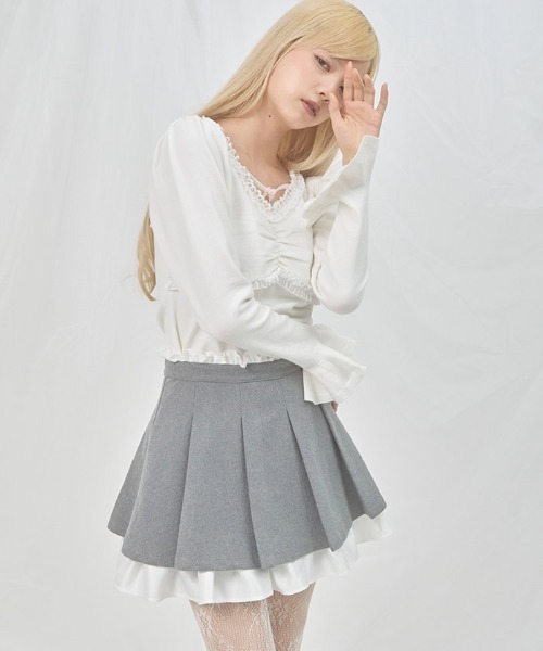 FickleBebe(フィクルベベ)の「レイヤードプリーツスカート(スカート・レディース・ブラック/グレー・0/1)」の7枚目の写真