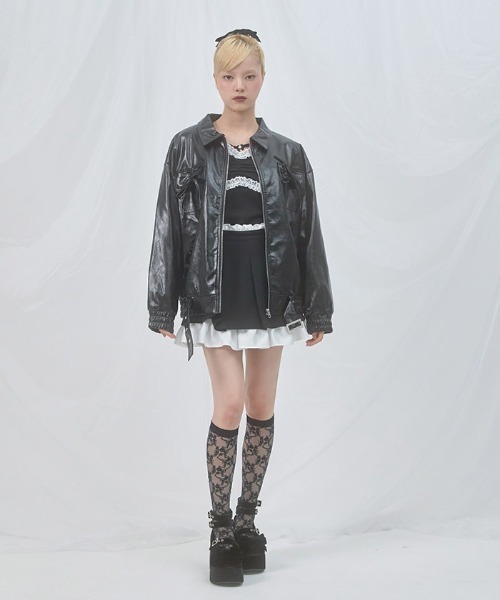 FickleBebe(フィクルベベ)の「レイヤードプリーツスカート(スカート・レディース・ブラック/グレー・0/1)」の11枚目の写真