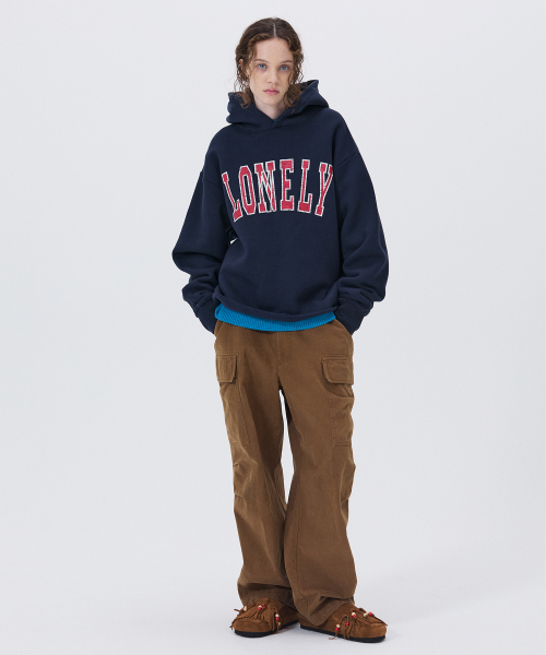 NOHANT(ノアン)の「LONELY/LOVELY FLUFF CUT OFF HOODIE NAVY(パーカー・メンズ・ネイビー・SMALL/MEDIUM/LARGE)」の3枚目の写真