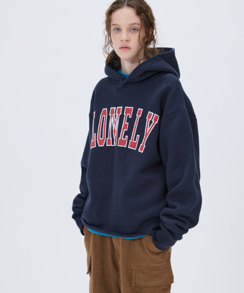 NOHANT(ノアン)の「LONELY/LOVELY FLUFF CUT OFF HOODIE NAVY(パーカー・メンズ・ネイビー・SMALL/MEDIUM/LARGE)」の4枚目の写真