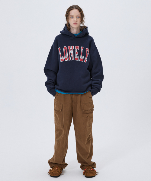 NOHANT(ノアン)の「LONELY/LOVELY FLUFF CUT OFF HOODIE NAVY(パーカー・メンズ・ネイビー・SMALL/MEDIUM/LARGE)」の7枚目の写真