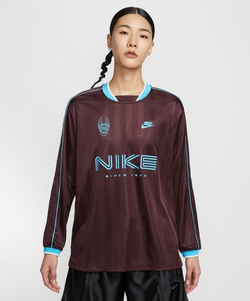 NIKE（ナイキ）の「ナイキ NIKE ナイキ  NSW ジャージー L/S トップ（ジャージ・レディース・ピンク/バーガンディー・M/L）」の2枚目の写真