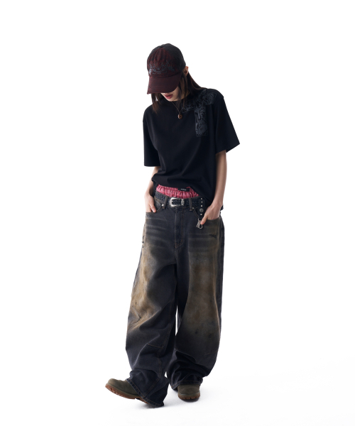 AAKAM（アーカム）の「CROS2 Printed Half Top (Black)（Tシャツ/カットソー・レディース・その他・1/2）」の6枚目の写真