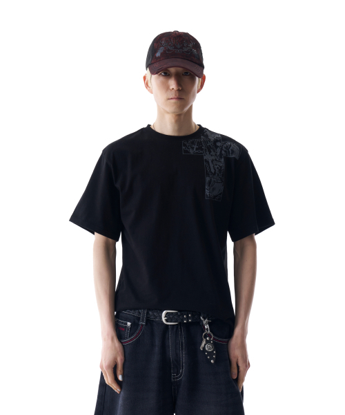 AAKAM（アーカム）の「CROS2 Printed Half Top (Black)（Tシャツ/カットソー・レディース・その他・1/2）」の7枚目の写真